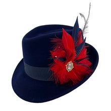 Load image into Gallery viewer, Red &amp; Navy Magnetic Feather Trim
