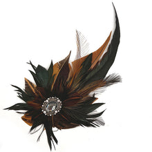 Load image into Gallery viewer, Iridescent Black &amp; Rust Magnetic Feather Trim
