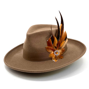 Natural Tan & Gold Edged Magnetic Feather Trim