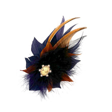 Load image into Gallery viewer, EXtra Small Navy &amp; Natural Tan Magnetic Feather Trim
