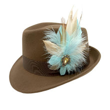 Load image into Gallery viewer, Pale Aqua &amp; Light Tan Magnetic Feather Trim
