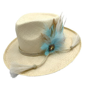 Pale Aqua & Light Tan Magnetic Feather Trim