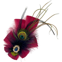 Load image into Gallery viewer, Beetroot Pink, Navy &amp; Peacock Magnetic Feather Trim
