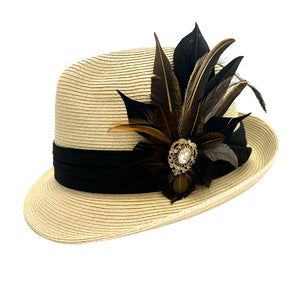 Natural Trilby Black Band