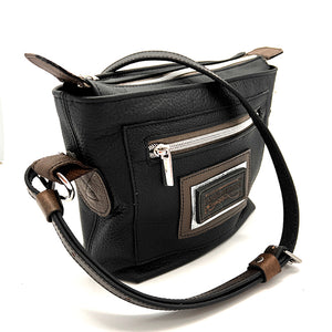 Black & Taupe Cross Body Handbag