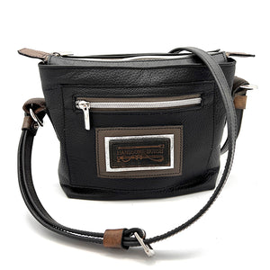 Black & Taupe Cross Body Handbag