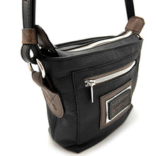 Load image into Gallery viewer, Black &amp; Taupe Cross Body Handbag
