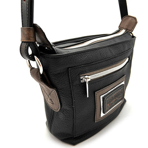 Black & Taupe Cross Body Handbag