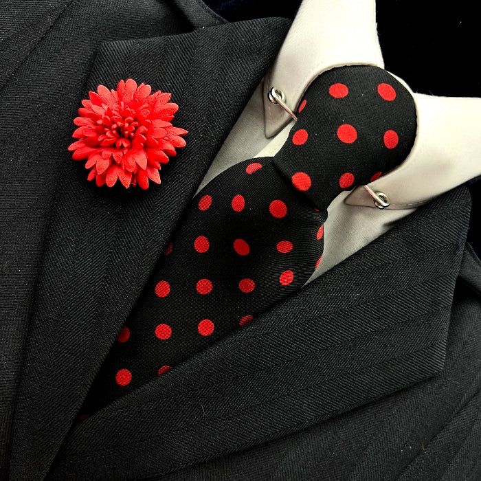 Black & Red Polka Dot Tie