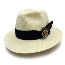 Load image into Gallery viewer, Bleached Toyo Straw Woven Fedora
