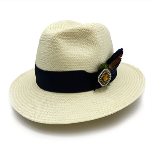 Bleached Toyo Straw Woven Fedora