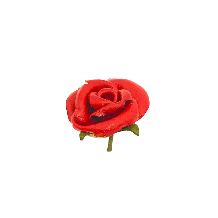 Bright Red Rosebud Lapel