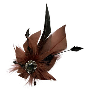 Brown & Black Magnetic Feather Trim