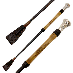 Brown, Bamboo & Silver Riding Crop