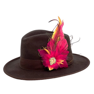 Cerise Pink & Gold Magnetic Feather Trim