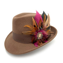 Load image into Gallery viewer, Cranberry &amp; Natural Magnetic Feather Trim
