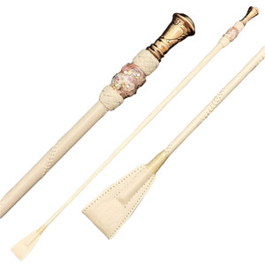 Cream & Rose Gold Riding Crop