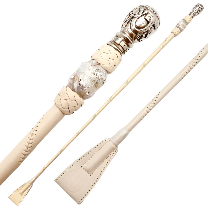 Cream & Silver Riding Crop