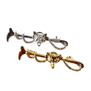 Crop with Fox Mask Stock Pin