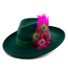 Load image into Gallery viewer, Emerald Wool Felt Hat
