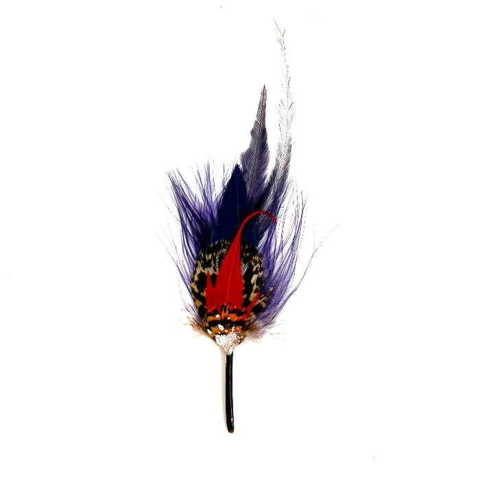 Extra Extra Small Navy & Red  Feather Pin