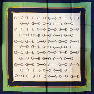 Green & Navy Horse Bit Scarf