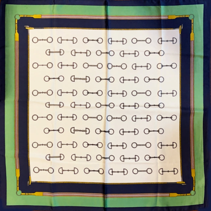 Green & Navy Horse Bit Scarf