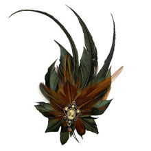 Load image into Gallery viewer, Green &amp; Rust Magnetic Feather Trim
