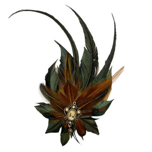 Green & Rust Magnetic Feather Trim