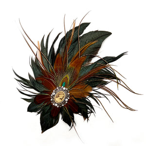 Iridescent Black & Rust Magnetic Feather Trim