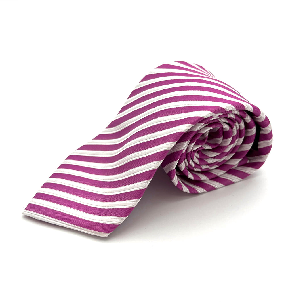 Pink & White Stripe Tie