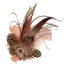 Load image into Gallery viewer, Mushroom Pink &amp; Naturals Magnetic Feather Trim
