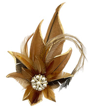 Load image into Gallery viewer, Naturals &amp; Gold Magnetic Feather Trim
