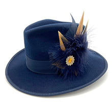 Load image into Gallery viewer, Naturals &amp; Navy Magnetic Feather Trim
