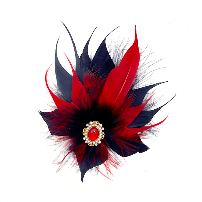 Navy & Red Magnetic Feather Trim 2