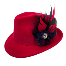 Load image into Gallery viewer, Navy &amp; Red Magnetic Feather Trim
