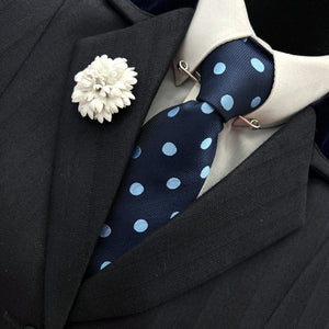 Navy & Pale Blue Large Spot Tie