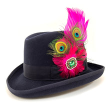 Load image into Gallery viewer, Navy Wool Felt Homberg

