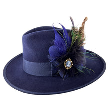 Load image into Gallery viewer, Navy, Olive &amp; Brown Magnetic Feather Trim
