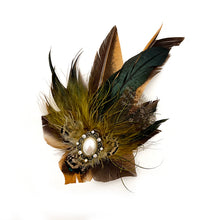 Load image into Gallery viewer, Natural &amp; Olive Magnetic Feather Trim
