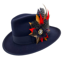 Load image into Gallery viewer, Red, Navy &amp; Natural Magnetic Feather Trim

