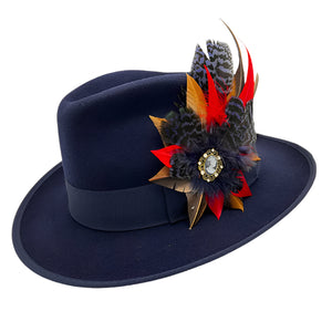 Red, Navy & Natural Magnetic Feather Trim