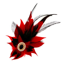 Load image into Gallery viewer, Red &amp; Black Magnetic Feather Trim
