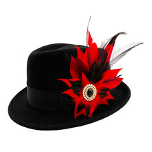 Load image into Gallery viewer, Red &amp; Black Magnetic Feather Trim
