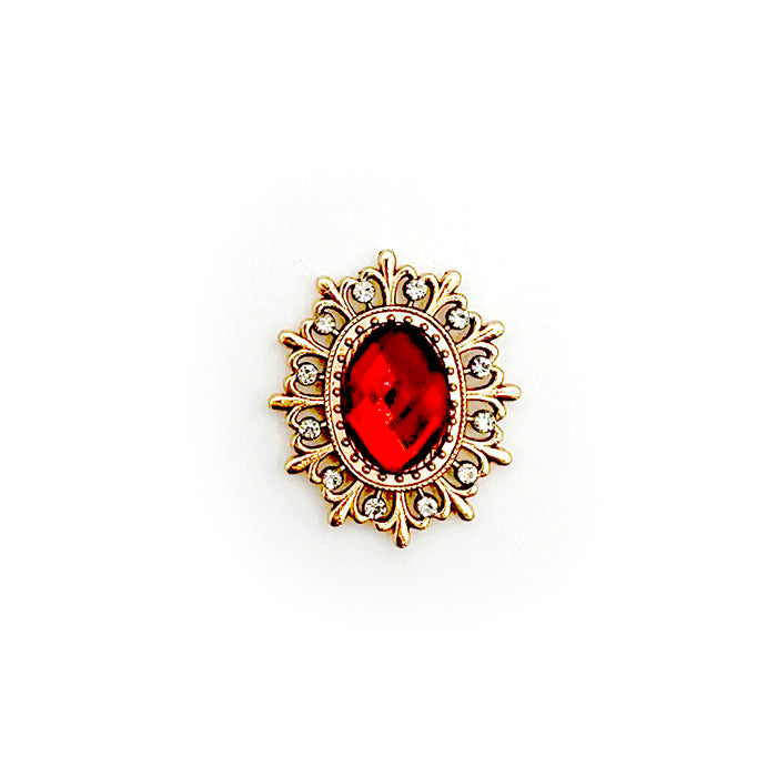 Oval Gold & Red Pin