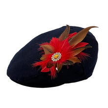 Load image into Gallery viewer, Navy Wool Blend Melton Flat Cap

