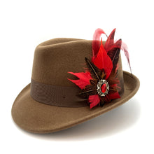 Load image into Gallery viewer, Red &amp; Natural Magnetic Feather Trim
