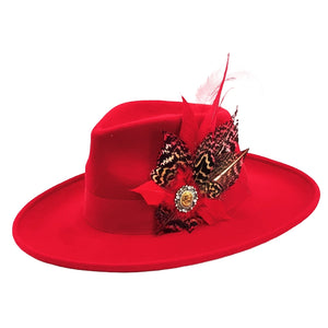 Red & Natural Magnetic Feather Trim