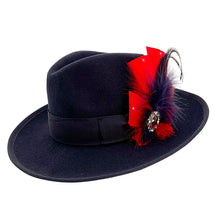 Load image into Gallery viewer, Red &amp; Navy Magnetic Feather Trim
