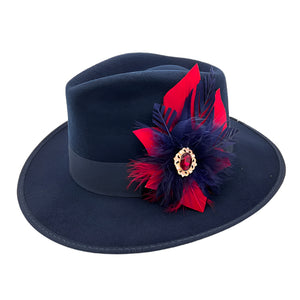 Red & Navy Magnetic Feather Trim 2